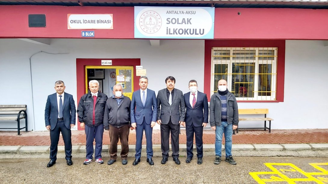 Aksu Kaymakamımız Sayın Ahmet Hikmet ŞAHİN Solak İlkokulu/Ortaokulu Müdürlüğünü Ziyaret Etti.