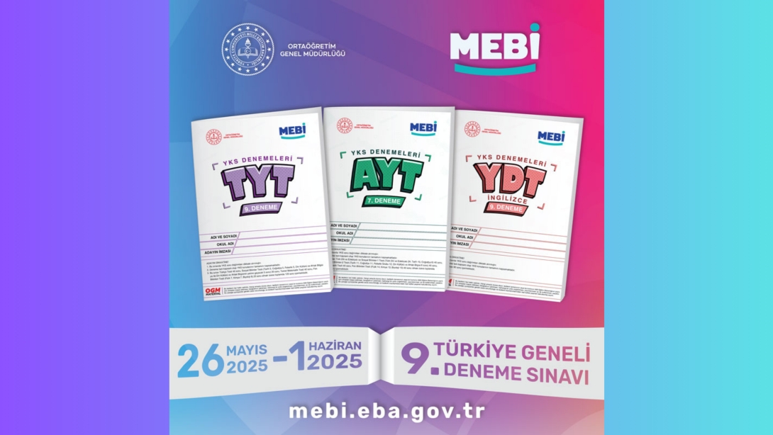 MEBİ 9. TÜRKİYE GENELİ DENEME SINAVI BAŞLIYOR!
